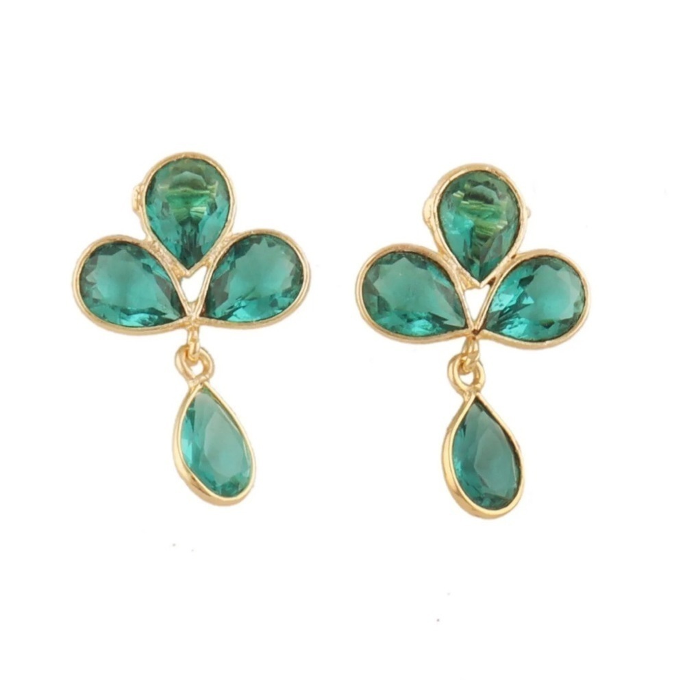 Aqua Quartz Flower Earrings